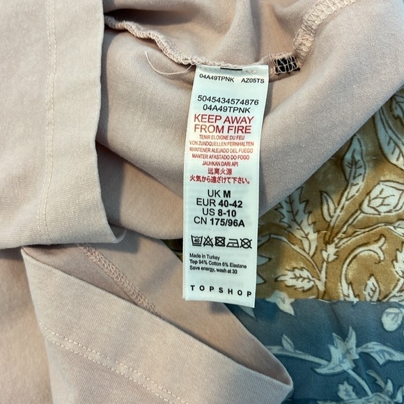 ASOS Topshop Oversized Drop Shoulder Boxy Short Sleeve Crew Neck Tee Shirt Pink - Picture 7 of 8